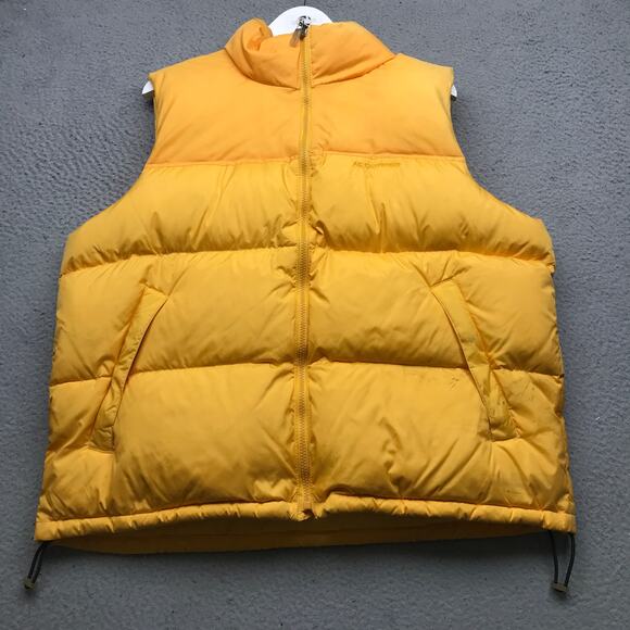 Vintage American Eagle Outfitters Down Puffer Vest Jacket Mens Large Logo Yellow - Picture 1 of 12